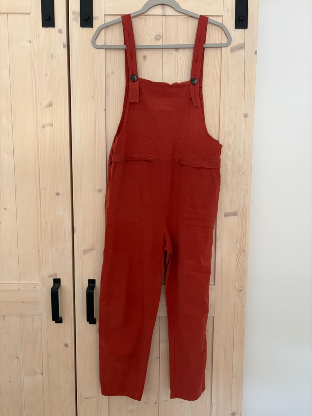 Rust Red Cotton Overalls